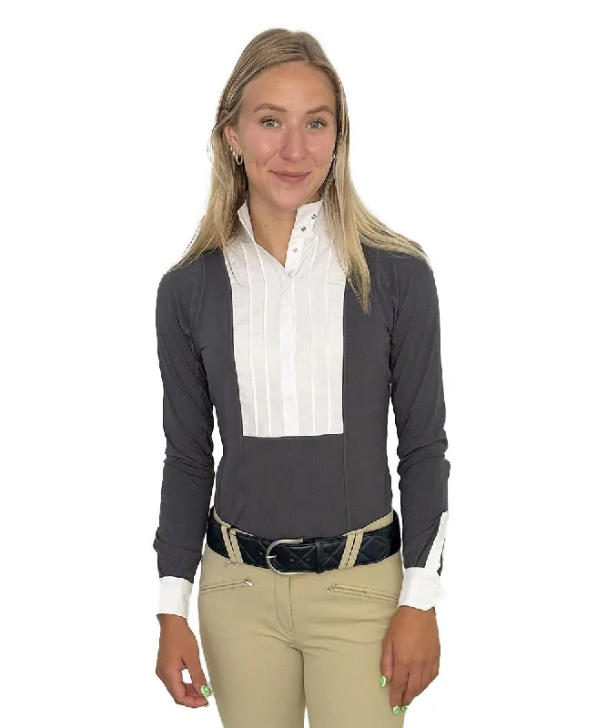 Ariat Women's Luxe Long Sleeve Show Shirt Trendy Tie-Front Short Shirt