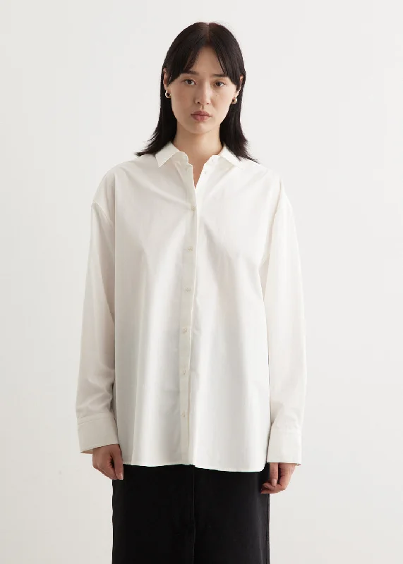 Cotton Poplin Shirt Relaxed Cotton Short Shirt