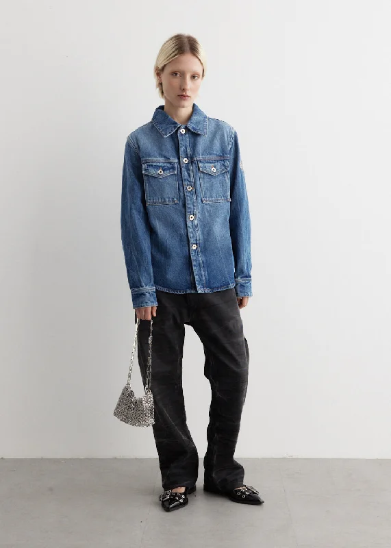 Denim Shirt Comfortable Pocket Short Shirt