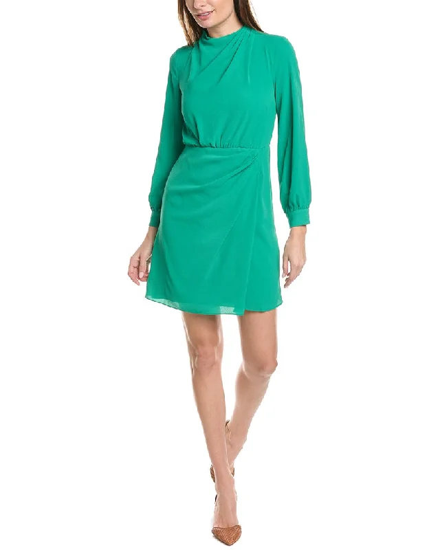 Donna Morgan Draped Crepe Mini Dress Fashionable Mini Dress with Pockets