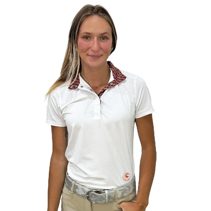 Essex Classics Ladies "Spurs & Straps" Talent Yarn Straight Collar Short Sleeve Show Shirt Modern Fit Short Sleeve