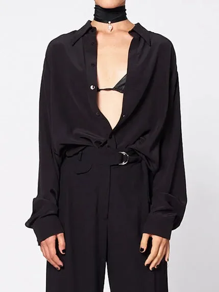 Francesco Shirt Elegant Draped Short Shirt