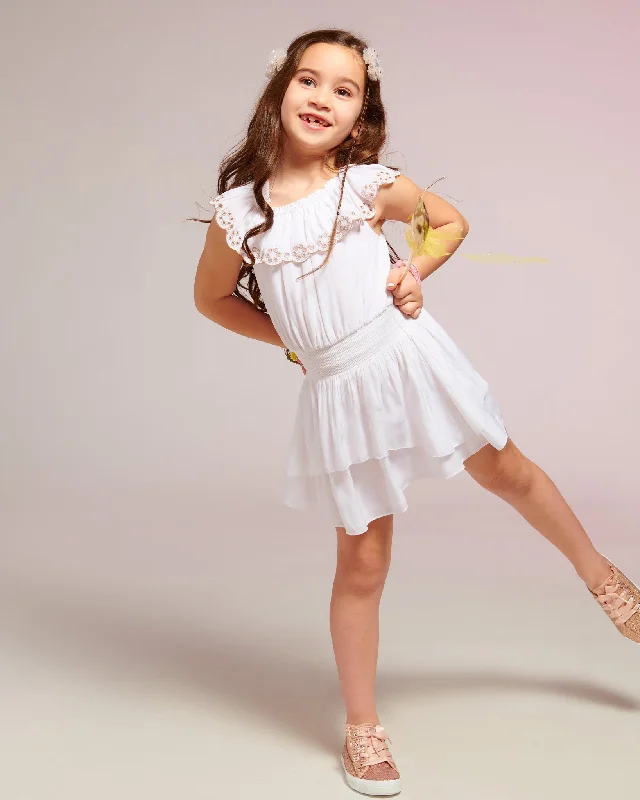 Girls Cynthia Ruffle Mini Dress Cozy Satin Mini Dress