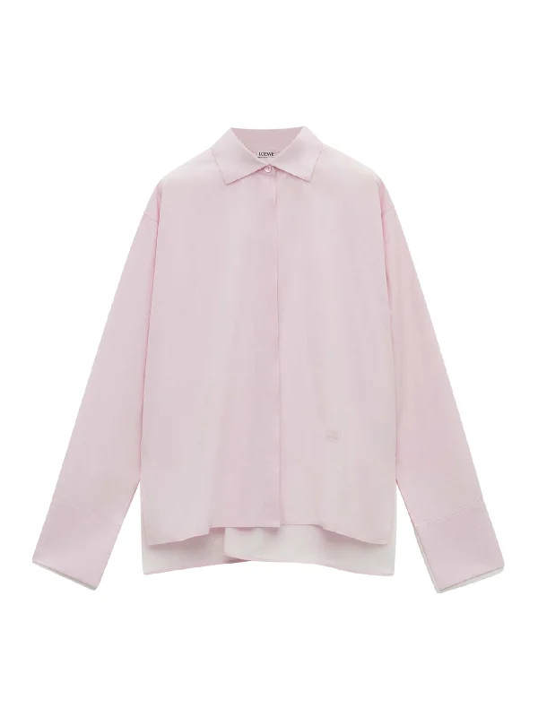 Cotton lapel shirt Fashionable Tied Short Sleeve