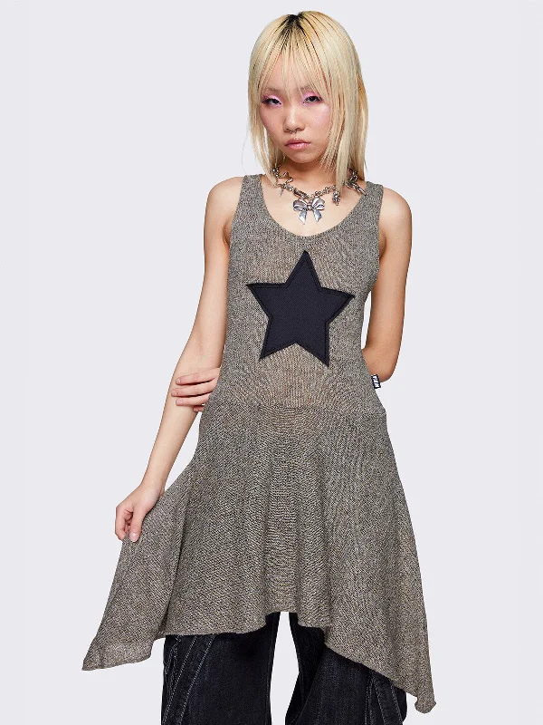 Nebula Asymmetric Mini Dress Comfortable Off-Shoulder Mini Dress