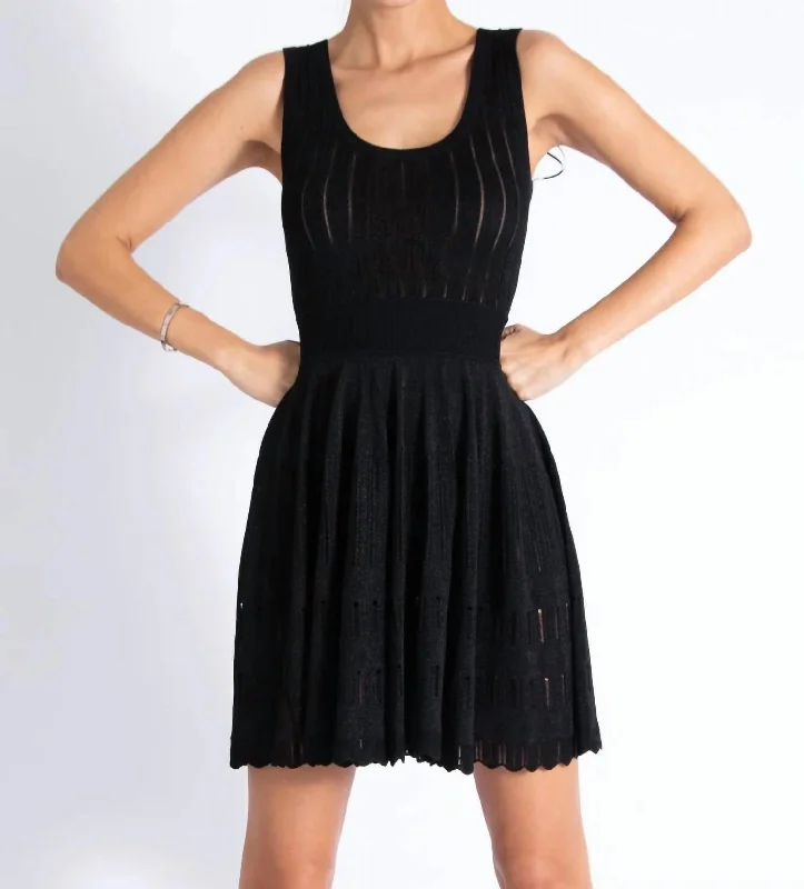 Phoebe Knit Mini Dress In Black Fashionable Summer Mini Dress