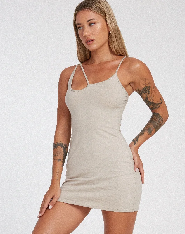 Rebecca Mini Dress in Coconut Milk Stylish Ribbed Mini Dress