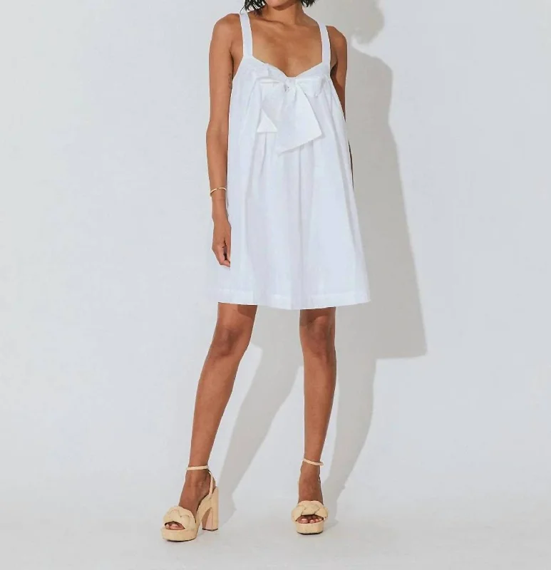 Shyla Mini Dress In White Trendy Cut-Out Mini Dress