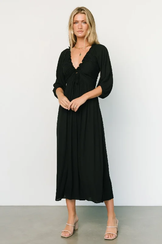 Vicki Midi Dress | Black Fashionable Pencil Midi Dress