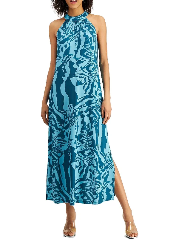 Womens Jersey Printed Midi Dress Stylish Midi Dress with Cuffs