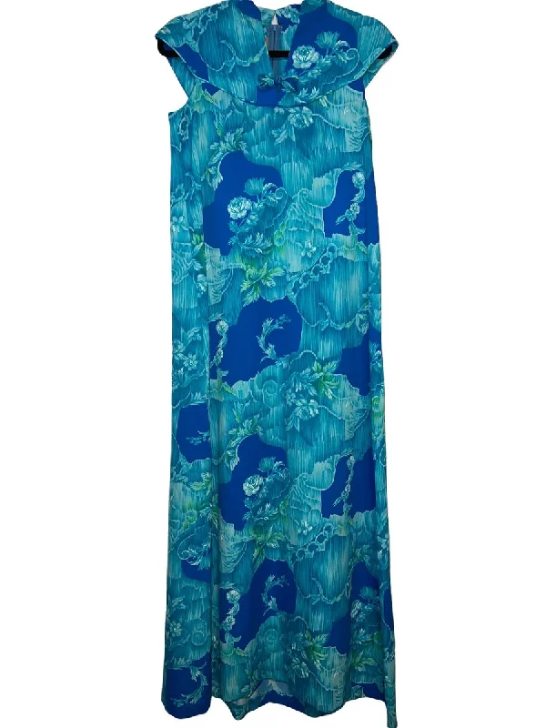 1970's Traditional Hawaiian Maxi Dress by Penneys Trendy Off-Shoulder Ruffle Maxi Dress