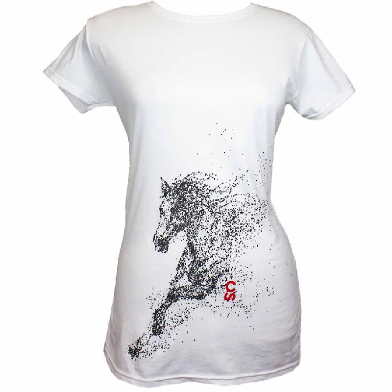 Calgary Stampede Women's Abstract Horse T-shirt Satin Blend Silk Blend Wool Blend