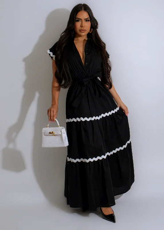 Enjoyable Maxi Dress Black Comfortable Maxi Dress with Slits