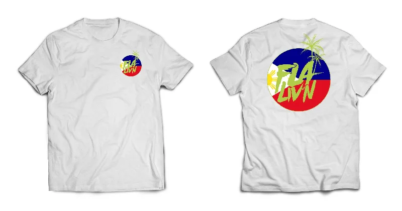 FLA LIV'N x PHILIPPINES FLAG TEE Spandex Blend Rayon Blend Denim Blend