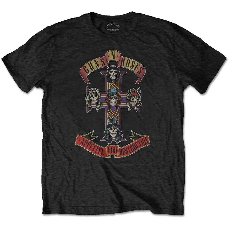 Guns N' Roses | Official Band T-shirt | Appetite For Destruction Striped Floral Plaid