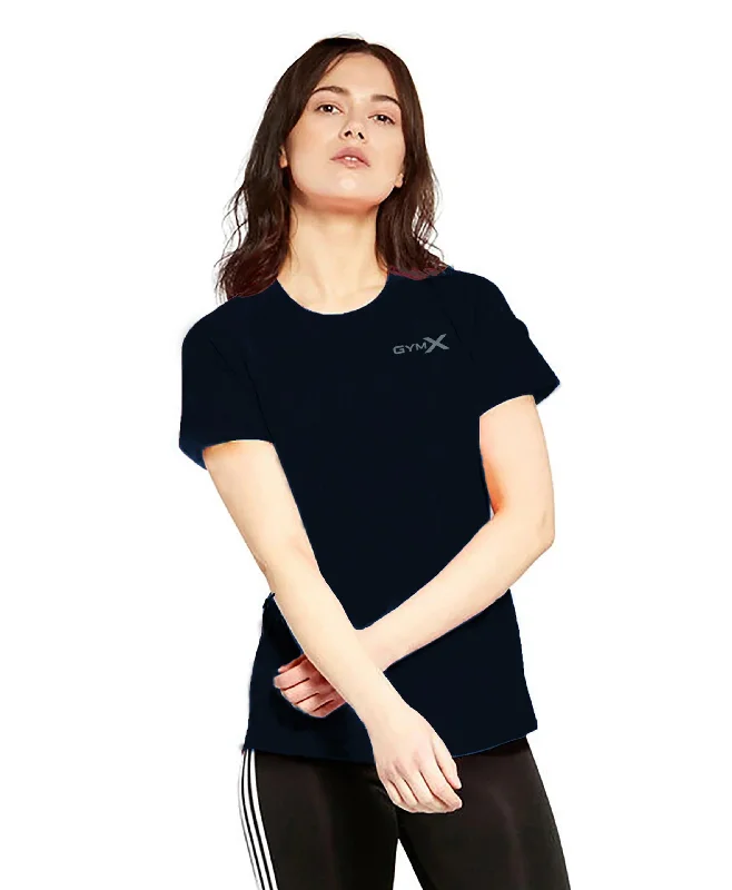 GymX Midnight Blue Ladies Tee- Sale Collared Crew Neck Turtle Neck