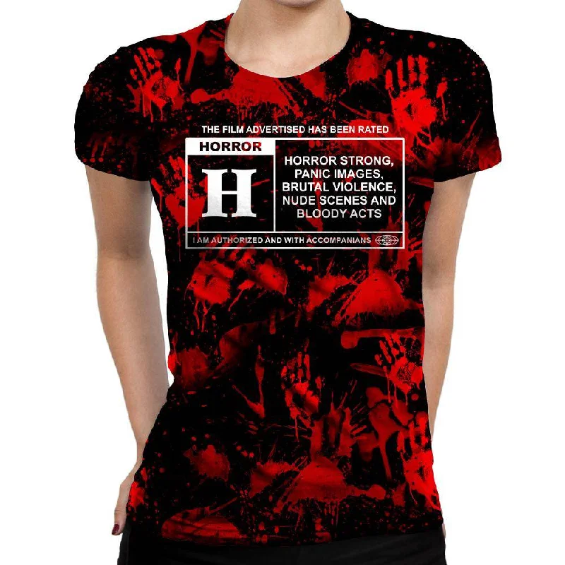 Horror Film Classification Womens T-Shirt Fleece Fabric Down Fabric Feather Fabric