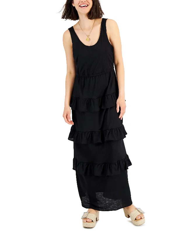 INC International Concepts Tiered Maxi Dress Fashionable Maxi Dress with Fringe