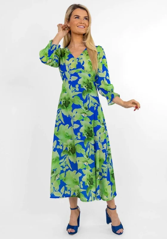 Kate & Pippa Streasa Floral Print Maxi Dress, Green Comfortable Casual Maxi Dress