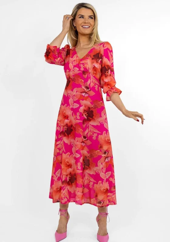 Kate & Pippa Streasa Floral Print Maxi Dress, Pink Fashionable Sleeveless Maxi Dress