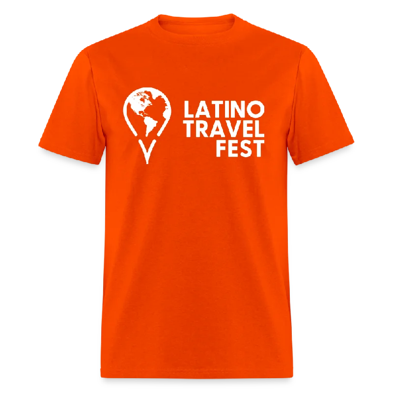 2024 Latino Travel Fest Unisex Classic T-Shirt (White Logo) Hooded Caped Shawl Collar