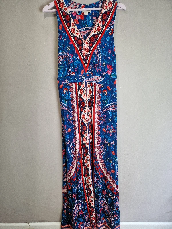 Monsoon scarf print jersey maxi dress - size 10 Chic Boho Print Maxi Dress