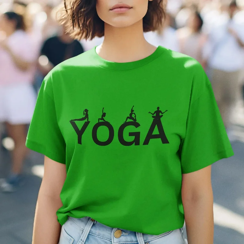 1 Yoga Round Neck Half Sleeve Classic T-Shirt Modern Contemporary Chic