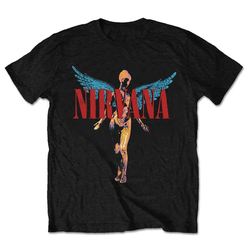 Nirvana | Official Band T-shirt | Angelic Welt Pockets Slit Pockets Flap Pockets