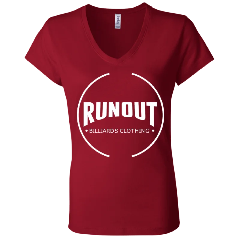 Runout Billiards Clothing - Bella + Canvas Ladies' Jersey V-Neck T-Shirt Print Jacquard Patchwork