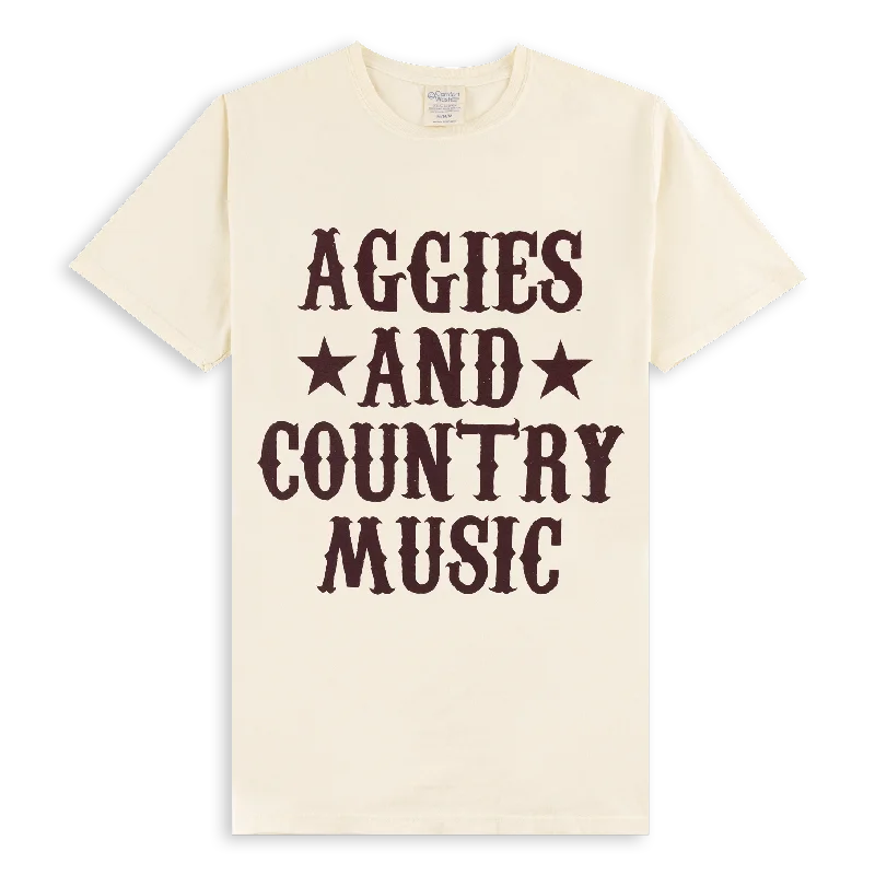 Texas Aggies and Country Music T-Shirt Striped Floral Plaid