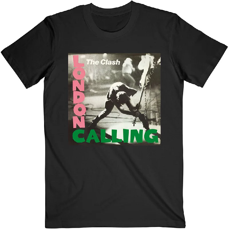 The Clash | Official Band T-shirt | London Calling Collared T-Shirt Boat Neck A-Line