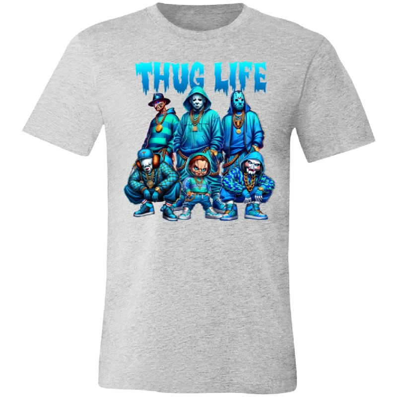 Thug Life Blue Unisex BC Tee Embroidered Appliqued Beaded