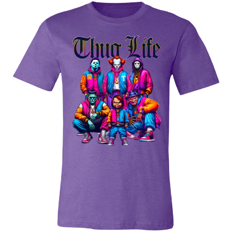 Thug Life Horror Unisex BC Tee Collared Crew Neck Turtle Neck