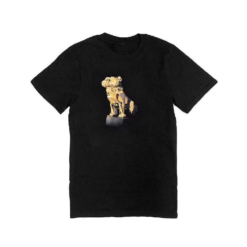 Unisex Gold Bulldog T-Shirt Welt Pockets Slit Pockets Flap Pockets