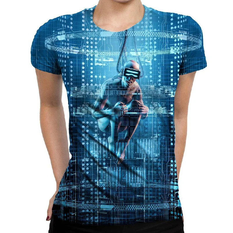 Virtual Dreams Womens T-Shirt Fashionable Trendy Casual