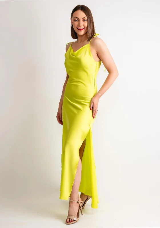 Vero Moda Kyra Singlet Maxi Dress, Wild Lime Stylish Off-Shoulder Maxi Dress