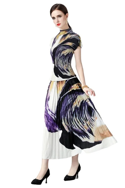 2-Piece Painted Print Maxi Dress *Online Only* Elegant Maxi Dress with Pockets