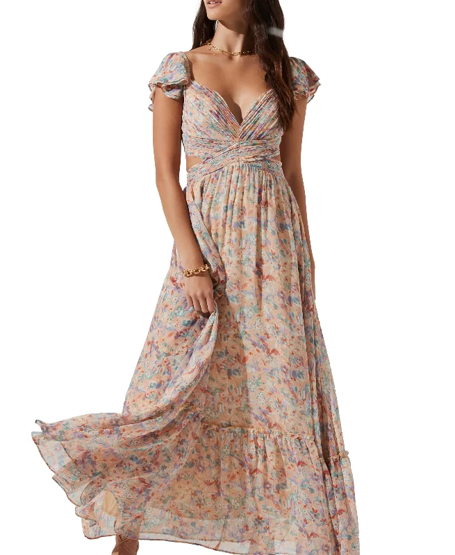 Women's Primrose Strappy-Back Maxi Dress Trendy Satin Maxi Dress