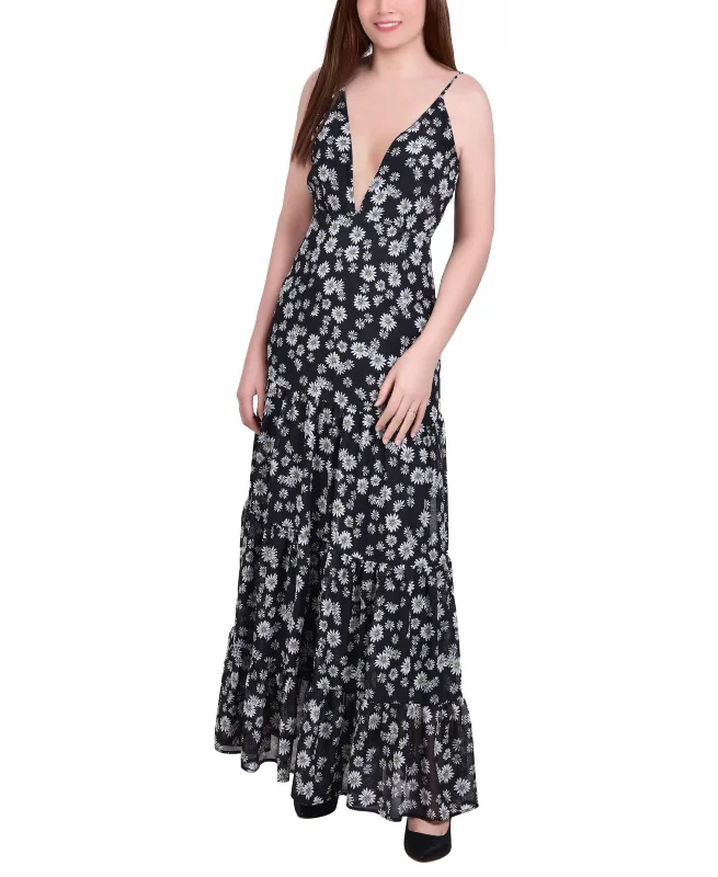 Womens Tiered Spaghetti Strap Maxi Dress Comfortable Bohemian Maxi Dress