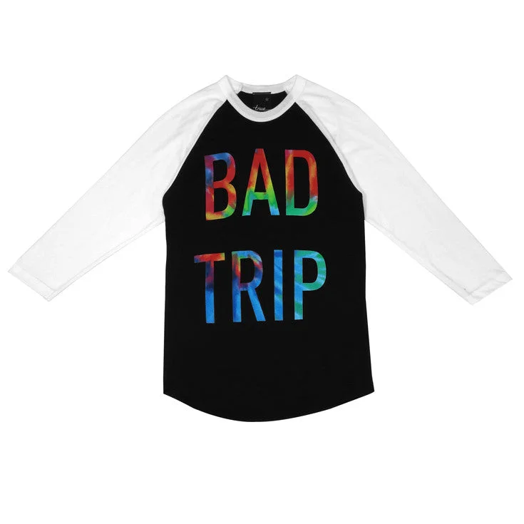 Womens True Bad Trip Raglan T-Shirt Black Collared T-Shirt Boat Neck A-Line