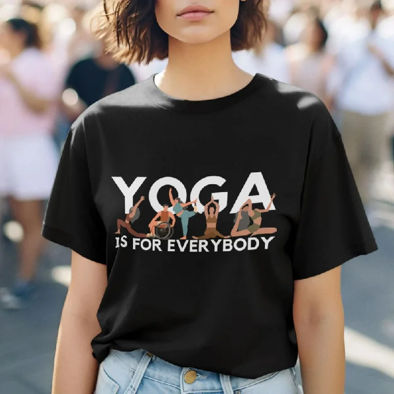 Yoga is for Everybody Round Neck Half Sleeve Classic T-Shirt Hooded Caped Shawl Collar