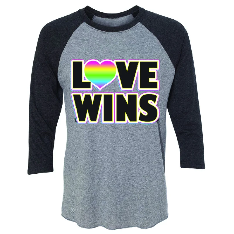 Zexpa Apparel™ Love Wins - Love is Love Gay is Good 3/4 Sleevee Raglan Tee Gay Pride Tee Lace Blend Ribbed Blend Corduroy Blend