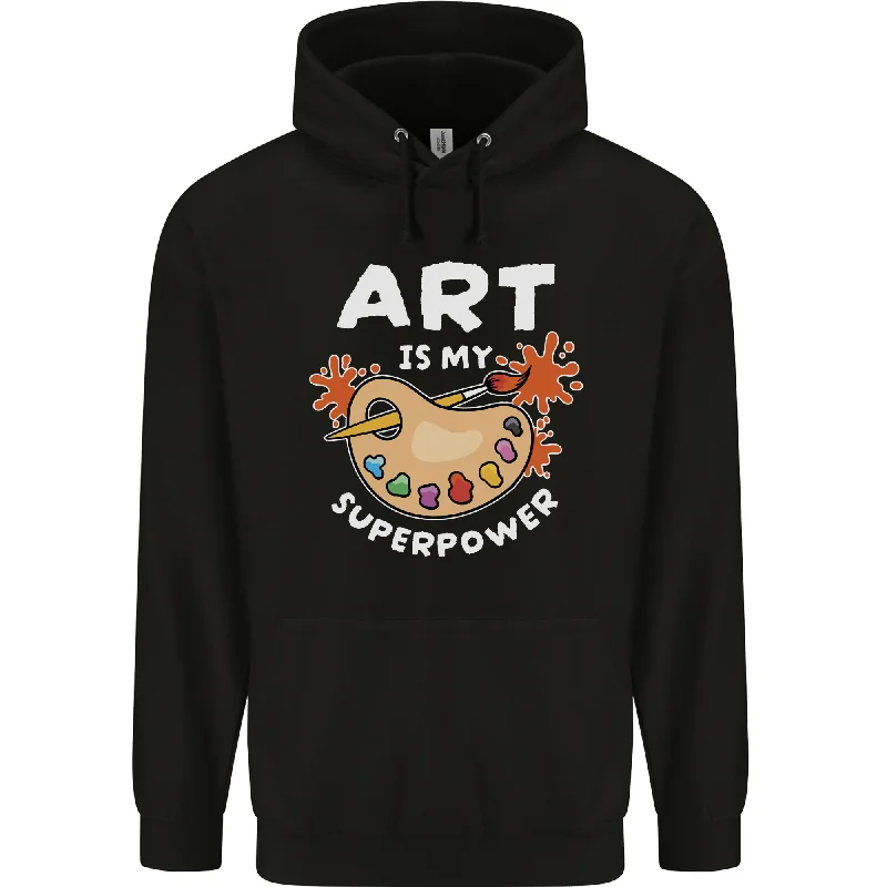 Art is My Superpower Funny Artist Mens 80% Cotton Hoodie Hoodie with Back Slit Movement Comfort