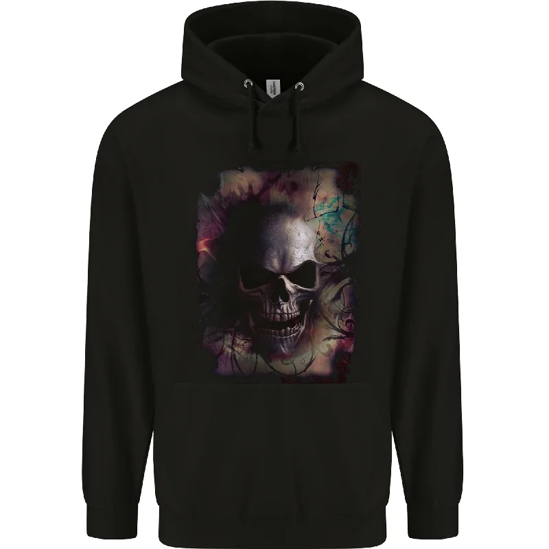 Artistic Skull Gothic Goth Mens 80% Cotton Hoodie Hoodie with Earth Tones Natural Calm