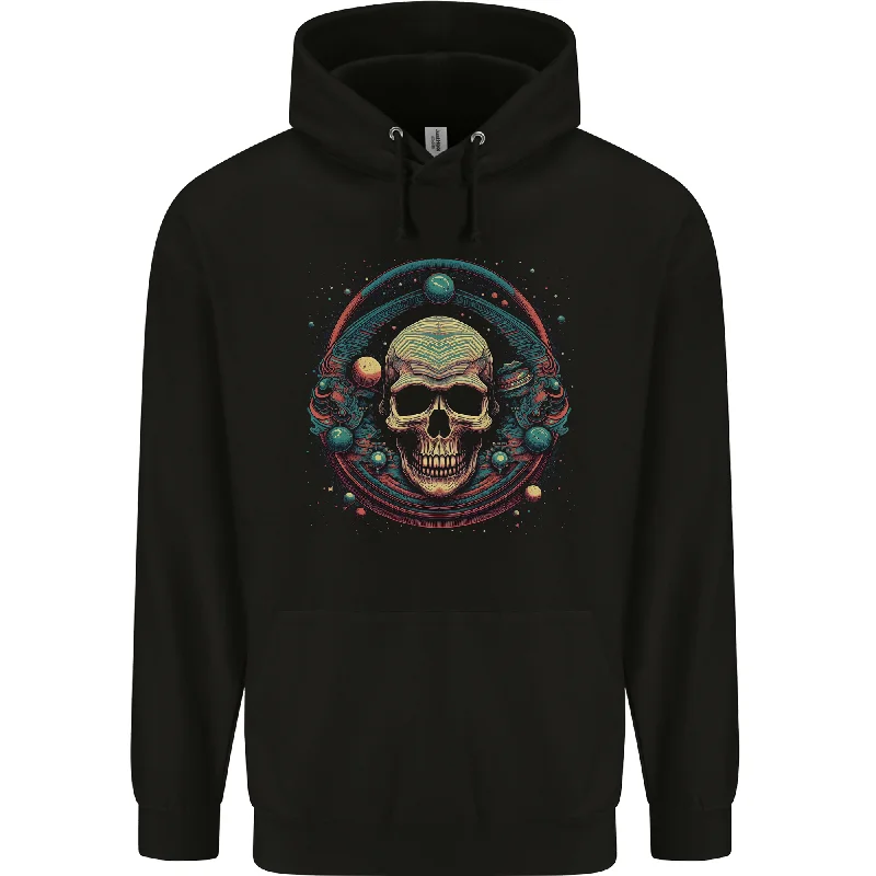 Astro Skull Planets Universe Space Mens 80% Cotton Hoodie Hoodie with Typography Text Message