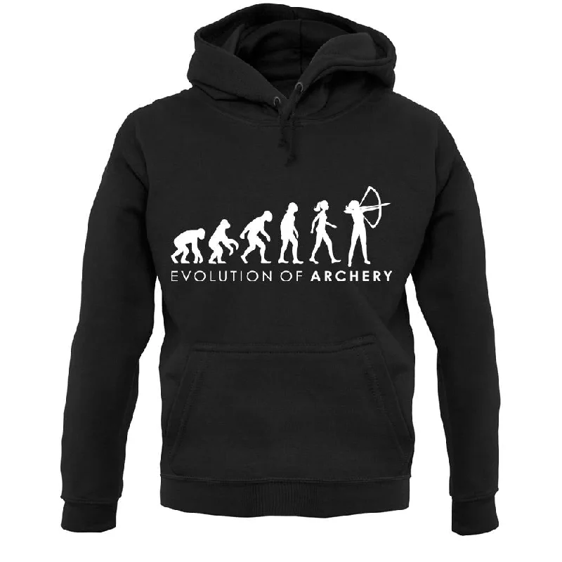 Evolution Of Woman Archery Unisex Hoodie Hoodie with Contrast Stitching Detailed Premium