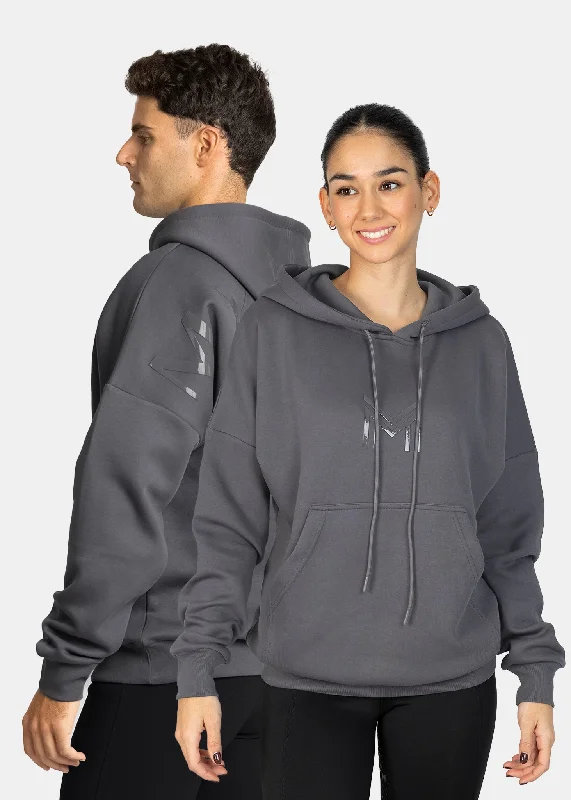 Icon Oversized Hoodie (Graphite) Hoodie with Raglan Sleeves Sporty Comfortable