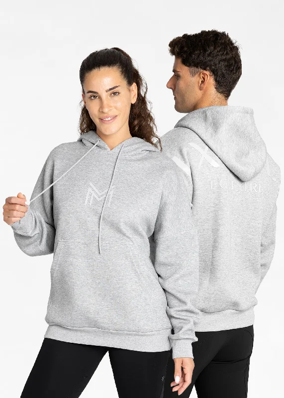 Icon Oversized Hoodie (Grey) Hoodie with Stripes Bold Sporty