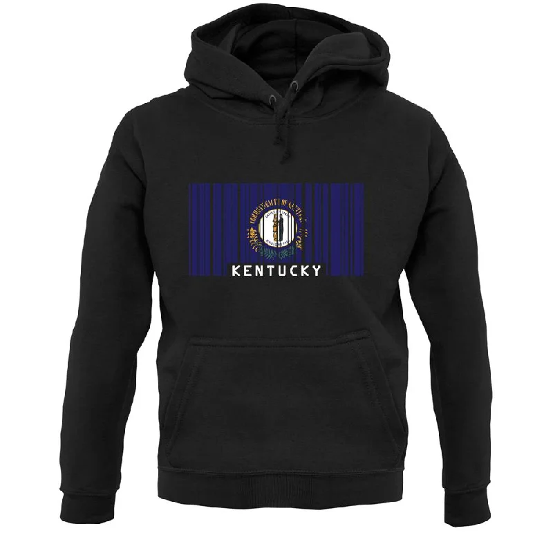 Kentucky Barcode Style Flag Unisex Hoodie Hoodie with Ribbed Hem Stretchable Secure