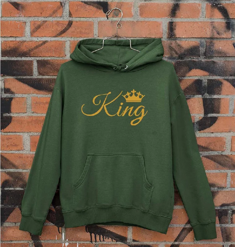 King Unisex Hoodie for Men/Women Hoodie with Hem Applique Textured Unique